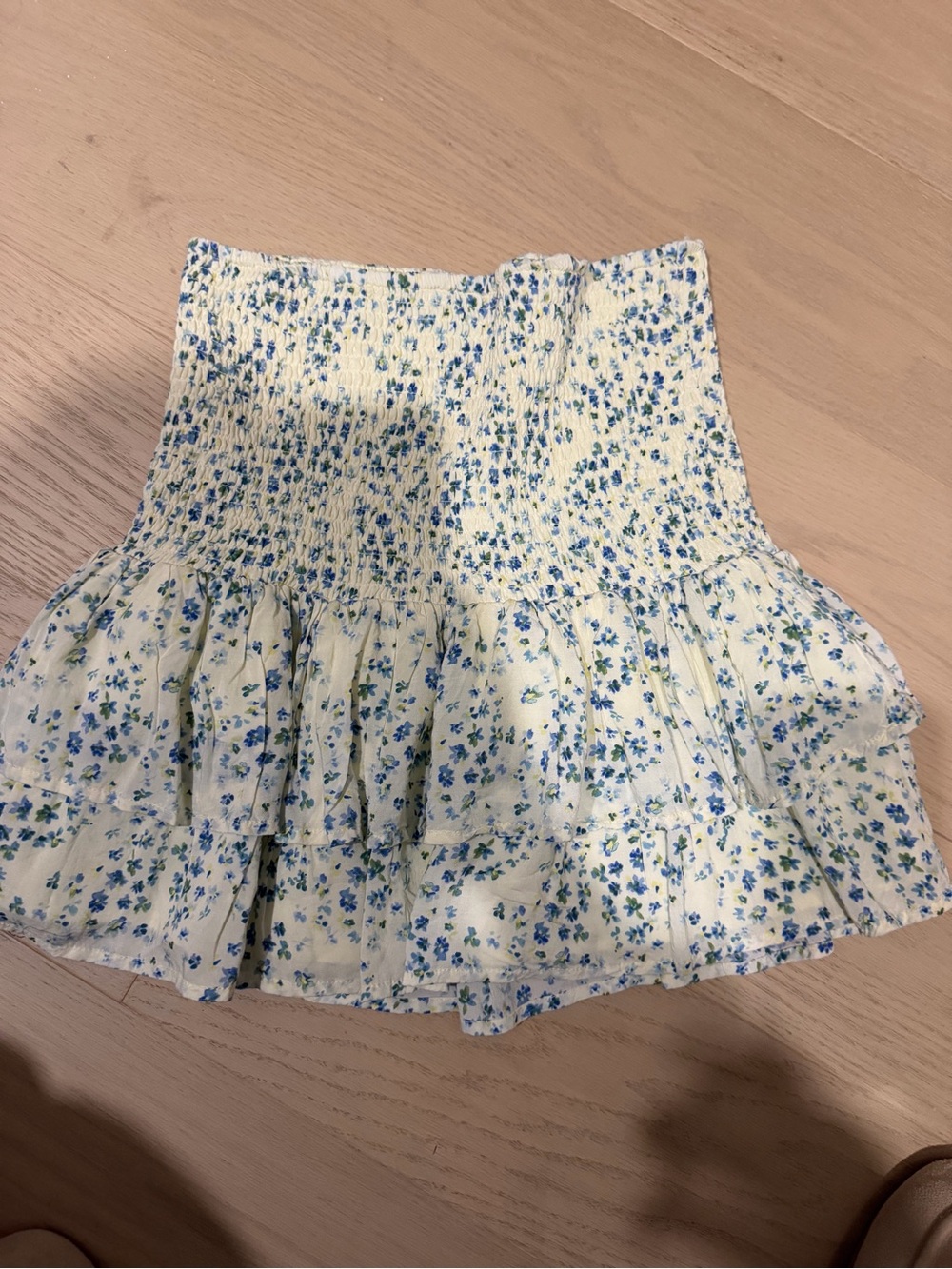 Smocked Tiered Mini Skirt